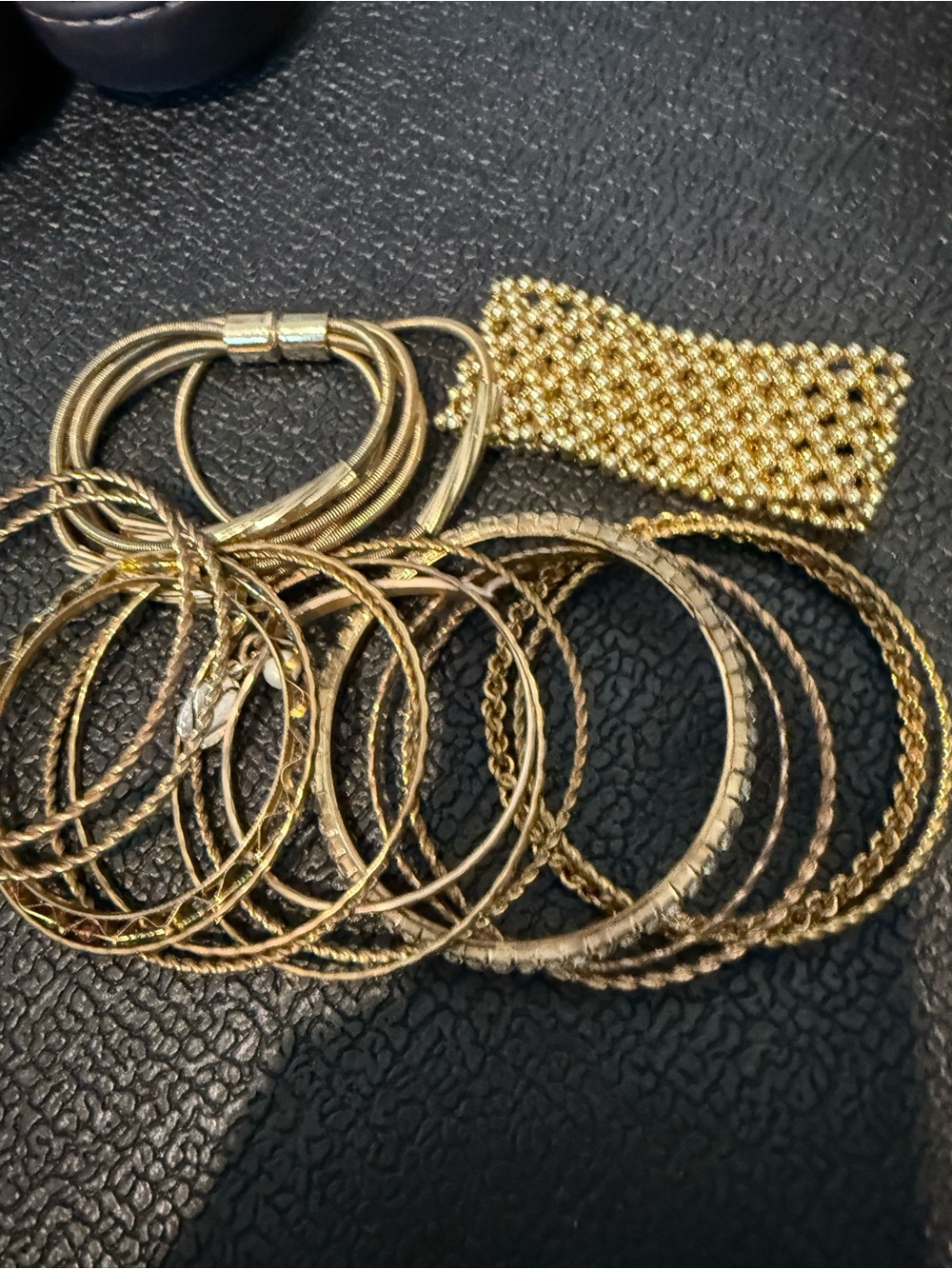 Gold Tone Women's Bangle and Bracelet lot Set
